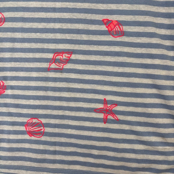 Talbots STARS & SHELLS CREWNECK TEE‎ LINEN BLEND SIZE XL - Picture 3 of 7